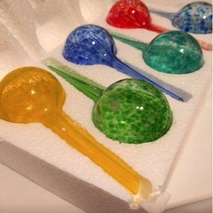 6-Pack Plant Watering Globes - Self Watering Bulbs 6" L x 2.5" D. 150ml
